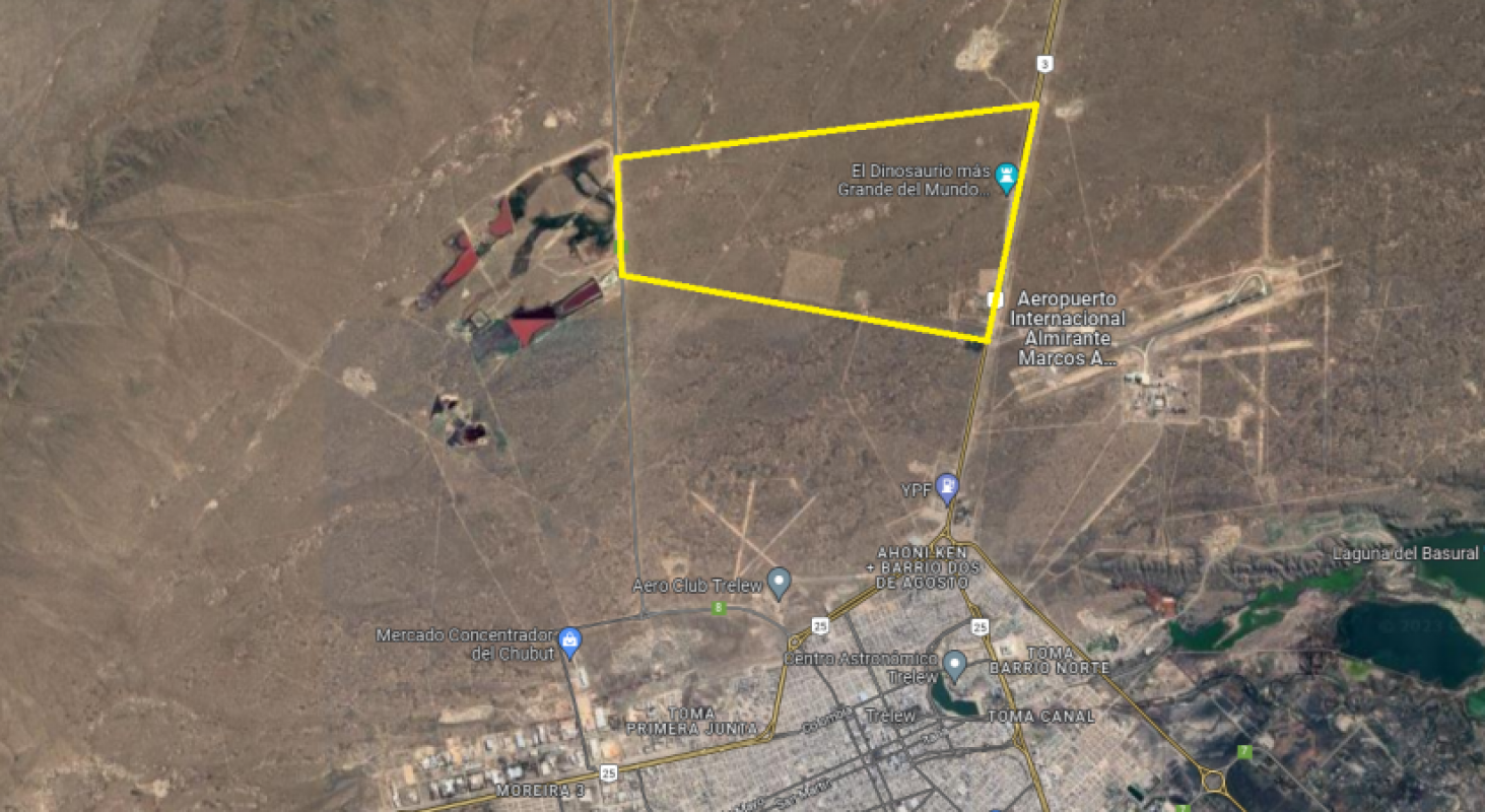 ATENCION INVERSIONISTAS Se Vende 690 HECTAREAS frente al aeropuerto de Trelew. Con ESCRITURA. Se escucha oferta.